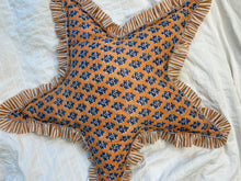 Load image into Gallery viewer, Jaipur Pink Dahlia Hand block printed Star cushion - limited edition
