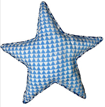 Load image into Gallery viewer, Billy Blue Hand block printed Star cushion - limited edition
