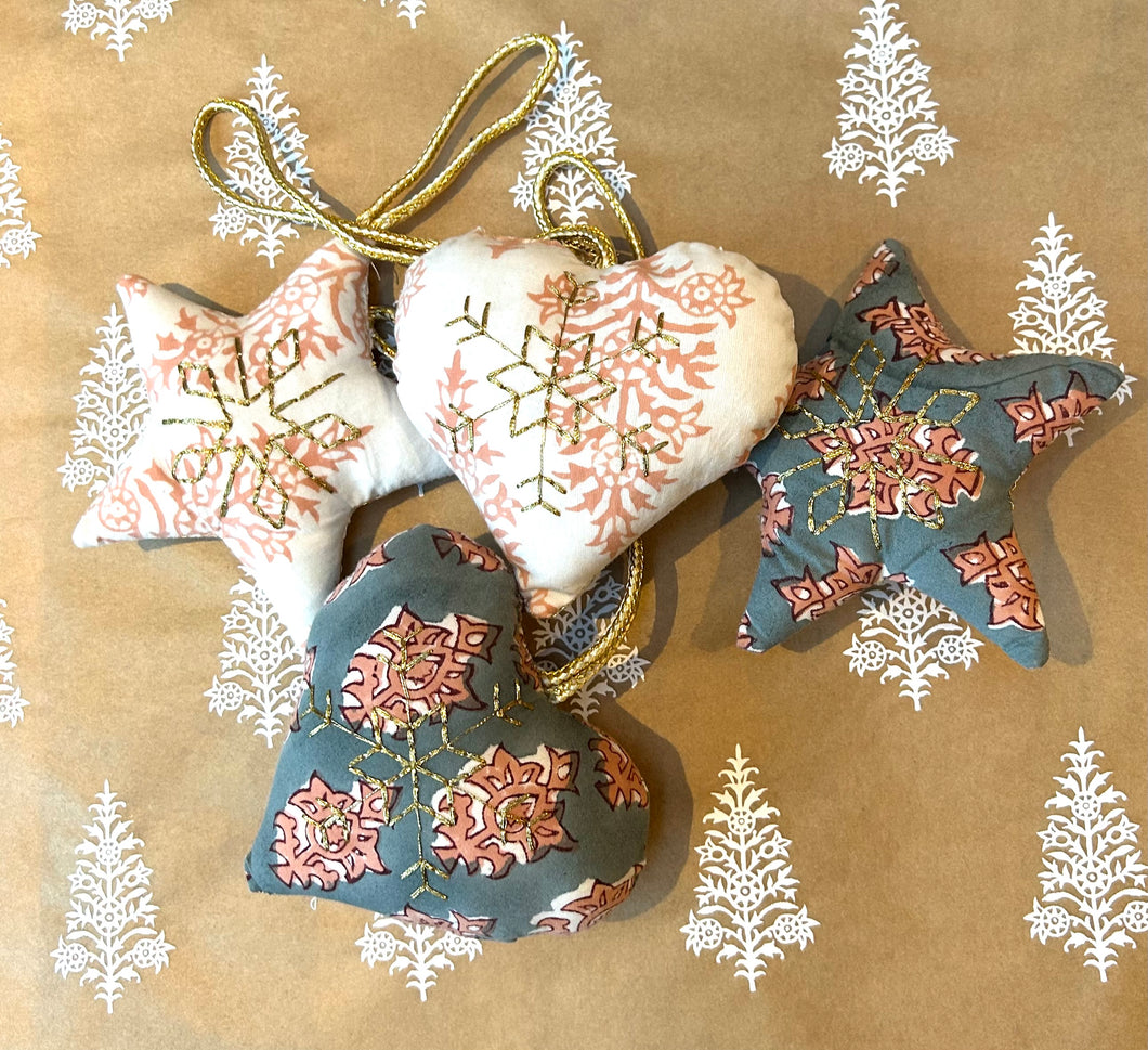 Tree Decorations - Heart and Star