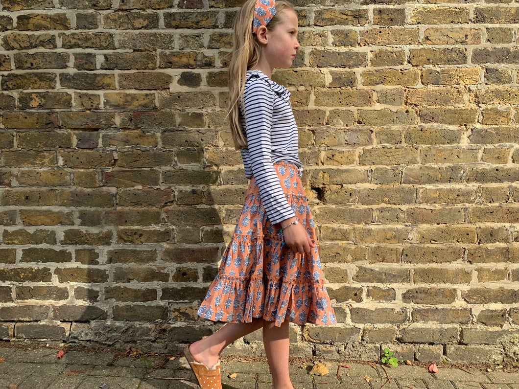 Isla Tiered skirt - Sunbleached Coral